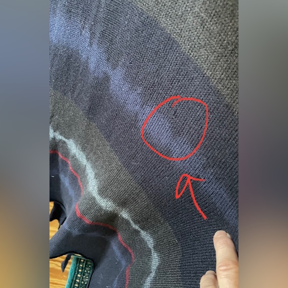 Lovestitch Ombré Open Front Long Duster Sweater Vest S/M Navy/Grey - Picture 8 of 12